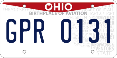 OH license plate GPR0131