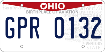 OH license plate GPR0132