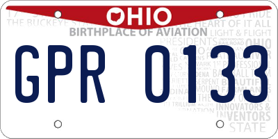 OH license plate GPR0133