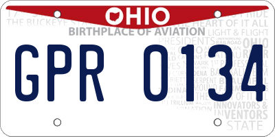 OH license plate GPR0134