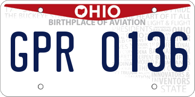 OH license plate GPR0136