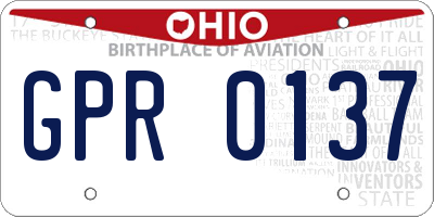OH license plate GPR0137