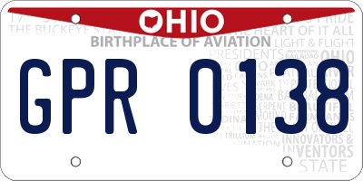 OH license plate GPR0138