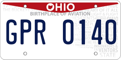 OH license plate GPR0140