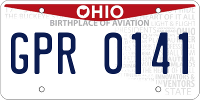 OH license plate GPR0141