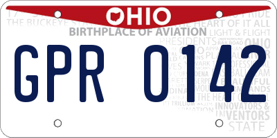 OH license plate GPR0142