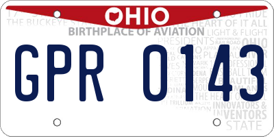OH license plate GPR0143