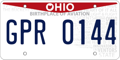 OH license plate GPR0144