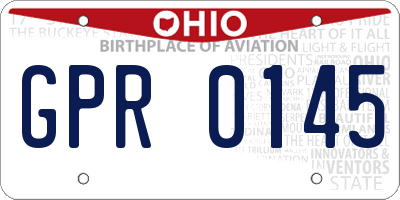 OH license plate GPR0145