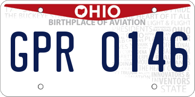 OH license plate GPR0146