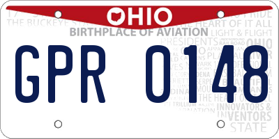 OH license plate GPR0148