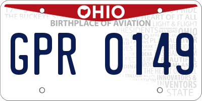 OH license plate GPR0149