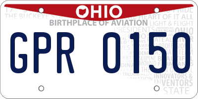 OH license plate GPR0150