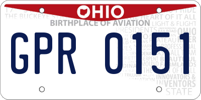 OH license plate GPR0151
