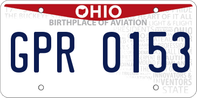 OH license plate GPR0153