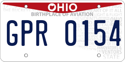 OH license plate GPR0154