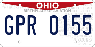 OH license plate GPR0155