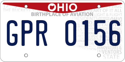 OH license plate GPR0156