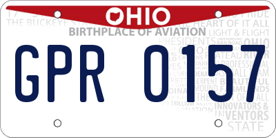 OH license plate GPR0157