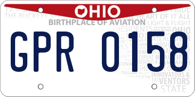 OH license plate GPR0158