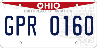 OH license plate GPR0160