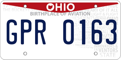 OH license plate GPR0163