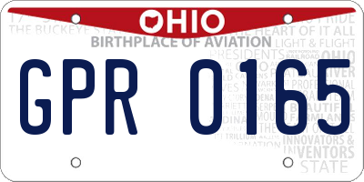OH license plate GPR0165