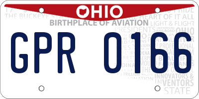 OH license plate GPR0166