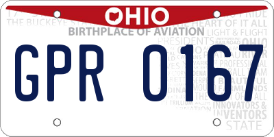 OH license plate GPR0167