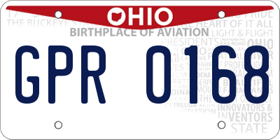 OH license plate GPR0168