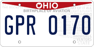OH license plate GPR0170