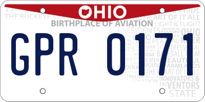 OH license plate GPR0171