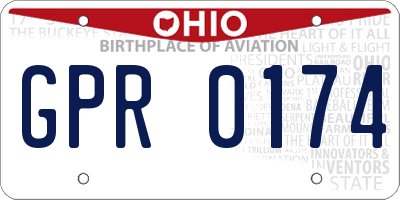 OH license plate GPR0174