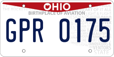 OH license plate GPR0175