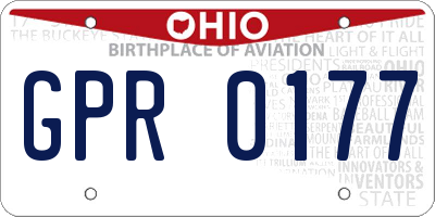 OH license plate GPR0177