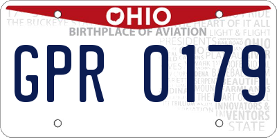 OH license plate GPR0179