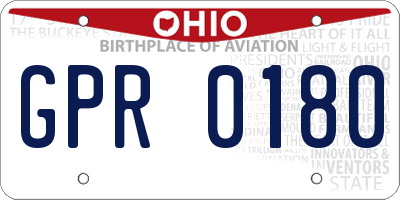 OH license plate GPR0180