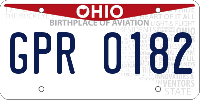 OH license plate GPR0182