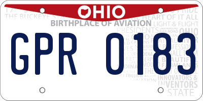 OH license plate GPR0183