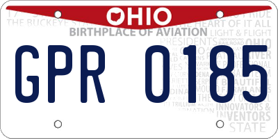 OH license plate GPR0185