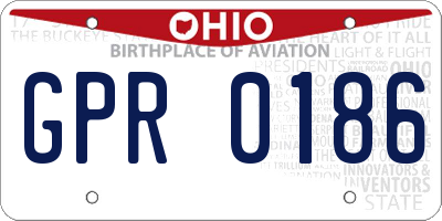 OH license plate GPR0186