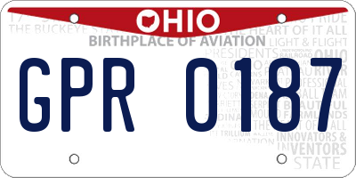 OH license plate GPR0187