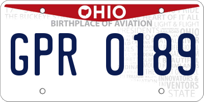 OH license plate GPR0189