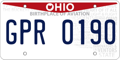 OH license plate GPR0190