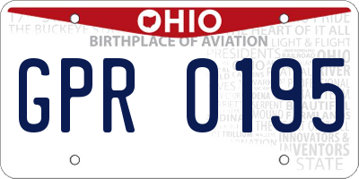 OH license plate GPR0195