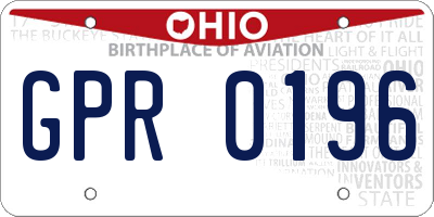 OH license plate GPR0196