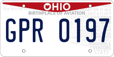 OH license plate GPR0197