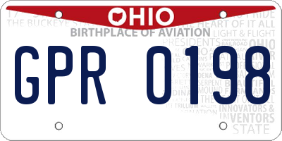 OH license plate GPR0198