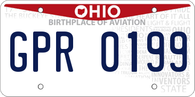 OH license plate GPR0199