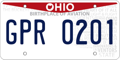 OH license plate GPR0201